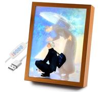 Jujutsu Kaisen Pintura Iluminada, Marco de Fotos LED Brillante, Gojo Satoru y Geto Suguru, Luz Nocturna Marco de Fotos Adecuado para Decoración de Pared en Temas Anime Dormitorio, Sala de Estar