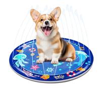 Jukeoiu Alfombra De Juego con Agua para,Alfombrilla Antideslizante para Fuente de Agua de Mascotas - Base Rociadora Gruesa para Perros, y Niños en Interior, Exterior y Piscina