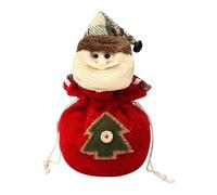 Jukeoiu Bolsas de Navidad con cordón, bolsas de tela tejida para Navidad, Papá Noel, reno, muñeco de nieve, decoración reutilizable para niños y niños, regalo de dulces, embalaje de fiesta, Anciano