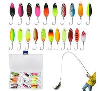 Jukeoiu Cucharas de para Trucha | 21 Piezas De Señuelos De Lanzamiento con Anzuelos - Carnadas Giratorias para - para Río Lago Estanque Exterior Agua Salada y Dulce