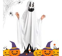 Jukeoiu Ghost Poncho Infantil - Capas de Cosplay para Fiestas | Poncho Suave de Halloween para Producciones Teatrales, Eventos Escolares, Fiestas, Casas Encantadas, Celebraciones Festivas y Reuniones
