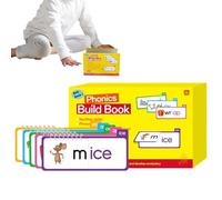 Jukeoiu Libro De Construcción De Familias De Palabras para Kindergarten | Materiales para La Mejora De La Lectura,Familias Palabras Tarjetas Didácticas,para Niños Niñas Preescolares Maestros Centros