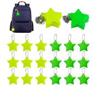 Jukibole Reflectores Mochila Escolar- 36 Piezas Estrella de Seguridad reflectores Colgantes 2 Colores, Reflector Impermeable Llavero para Mochila, Ropa, Ciclismo, Correr, Trotar, Mascotas