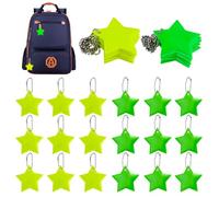 Jukibole Reflectores mochila escolar para niños - 36 piezas estrella de seguridad reflectores colgantes 2 colores, reflector impermeable llavero para mochila, ropa, ciclismo, correr, trotar, mascotas