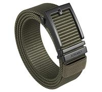 JUKMO Cinturón de nailon con trinquete para hombre con hebilla de deslizamiento automático - Verde - M (39/43W x 49L)
