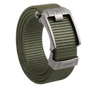JUKMO Cinturón de trinquete hombres, cinturón táctico de nylon con hebilla deslizante automática, corte ajustable para adaptarse (Verde,Para Cintura 20""-40""(Largo47))