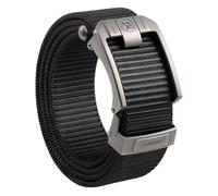 JUKMO Cinturón de trinquete hombres, cinturón táctico de nylon con hebilla deslizante automática, corte ajustable para adaptarse (Negro,Para Cintura 20""-40""(Largo47))