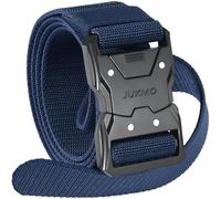 JUKMO Cinturón Táctico, Cinturón Militar de Senderismo de 3,8 cm con Hebilla de Liberación Rápida Resistente (L-para Cintura 106cm-115cm (Longitud 135cm), Azul)