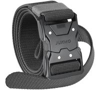 JUKMO Cinturón Táctico, Cinturón Militar de Senderismo de 3,8 cm con Hebilla de Liberación Rápida Resistente (L-para Cintura 106cm-115cm (Longitud 135cm), Gris)