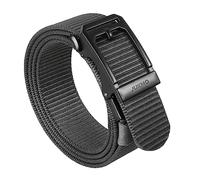 JUKMO Cinturón táctico de trinquete para hombre, cinturón de trabajo de nailon de 1.5 pulgadas con hebilla deslizante automática, ribete ajustable para adaptarse, Gris, XXL-cintura 50/54" (longitud