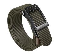JUKMO Cinturón táctico de trinquete para hombre, cinturón de trabajo de nailon de 1.5 pulgadas con hebilla deslizante automática, Verde militar, M (36/42W x 49L)