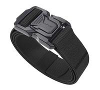 JUKMO Cinturón táctico para hombre, cinturón de trabajo militar de nailon de 1.5 pulgadas con hebilla resistente de liberación rápida, Negro, 54-58W / 65L