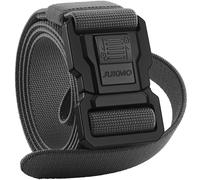JUKMO Cinturón táctico para hombre con bloqueo, trabajo militar, malla de nailon elástico de 1.5 pulgadas, cinturón de liberación rápida con hebilla de cinturón de seguridad resistente, gris,