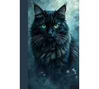 JuKo Notebook for Women,Girls, 6x9 inch, 120 Pages, Lined Notebook, Black Cat, Witchy Journal, Gothic