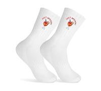 JUKOTA 1 par Calcetines para Mujer Hombre, Calcetine Cálidos Deporte de Algodón, Calcetines Divertidos con Dibujos Copa de Cóctel Bordados, Puño Extra Ancho y Confort