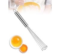 JUKOTA 1 Pieza Batidora Cocina Manual Pequeña,Batidora Rotativa de Acero de Inoxidable para Cocinar Mezclar Revolver La Masa Huevos Espumar Cómodo y Duradero le Ahorra Tiempo 1.8 x 25 cm (10 Pulgada)