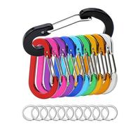 JUKOTA 10 Piezas Mosquetones, φ50mm Mosquetones Aluminio, Mosqueton Llavero, Gancho de Mosquetón, D Mosqueton Tactico, para Toldos, Hamacas, Mochilas, Correas de Perro, Camping, Viajes