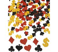 JUKOTA 100 Pack Glitter Casino Confetti Decorations, Poker Table Scatter for Las Vegas Game Night Party Supplies,Confeti para fiesta temática de casino