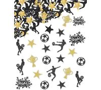 JUKOTA 100pcs Confeti Fútbol, Decoración Fiesta, Balón, Goal, Estrellas, Trofeo, Adornos Papel para Mesa, Cumpleaños de Niños