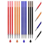 JUKOTA 12 Recambios para Bolígrafos (Negro/Azul/Rojo/Naranja) - Compatible Legami - 13cm/0.7mm - Incluye Tinta Termosensible y Gel Borrable