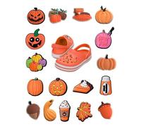 JUKOTA 17 PCS Adornos para Zapatos,Charms de Dibujos Animados,Charm para Sandalias Tipo Zuecos de Calabaza de Verano,para Niñas Mujeres Niños,Regalo de Cumpleaños,Fiesta de Halloween