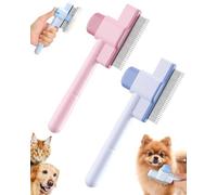 JUKOTA 2 peines para gatos, peine antipulgas para perros, peine de dientes de metal de acero inoxidable para mascotas que se desprenden y enredan, peines duraderos y autolimpiables para el aseo