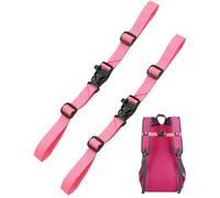 JUKOTA 2 Piezas Backpack Chest Strap Adjustable,Correas de Mochila con Hebilla y Silbato,Correa de Mochila Duradera y Antideslizante para Adultos,Niños,Mochila Escolar,Viajes al Aire Libre(Rosa)