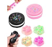 JUKOTA 2 Piezas Biscuit Stress Relief Toy y 4 Piezas Squishy Toys Mini Patas de Gato,Montessori Sensory Squeeze Toy,Suave,Divertido y Antiestrés,para Autismo Jugar Accesorios