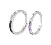 JUKOTA 2 piezas Delicados Anillos de Pareja para Amantes de la Unicornio, Anillos de Estrella de Boda Y Promesas para Azul marino, perfecto para San Valentín o aniversarios