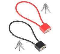 JUKOTA 2 Piezas Flexible Candado Cable Acero - Alta seguridad - Con llave - Para Bicicleta/Gimnasio/Taquilla/Puerta - Interior & Exterior(Rojo,Negro)