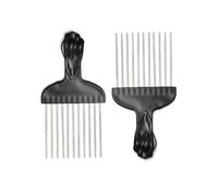 JUKOTA 2 piezas Peine Pelo Rizado,Peinetas Africanas,Peine Hombre,Peine De Pelo Africano,Peines de Peluqueria,Peine De Pelo Afro De Metal, Peine De Pelo De Dientes Anchos, Peine Rizos