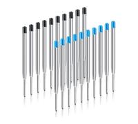 JUKOTA 20 recambios azul + negros para bolígrafo, especificación G2, ancho de línea medio, compatibles con marcas como Parker, Pelikan y Faber-Castell. Recambios duraderos y estándar para bolígrafo