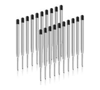 JUKOTA 20 recambios negros para bolígrafo, especificación G2, ancho de línea medio, compatibles con marcas como Parker, Pelikan y Faber-Castell. Recambios duraderos y estándar para bolígrafo