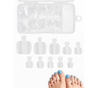 JUKOTA 200Pieces False Nails for Toenails, Acrylic False Tips Short French Toe Nails Artificial Toenail Tips for Women, 10Sizes