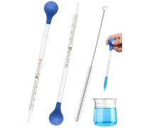 JUKOTA 2Pcs pipetas de cristal, pipeta de cristal de 10 ml, pipetas medidoras con cepillos, pipetas cuentagotas, pipetas para laboratorio, alimentos, investigación, medicina, escuela