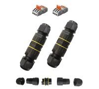 JUKOTA 4 conectores de cable IP68, caja de derivación impermeable, manguito de cable impermeable, con bornes de conexión de 3 polos para cables de Ø5-10 mm de diámetro