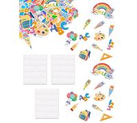 JUKOTA 60 unidades de confeti decorativo para escolarización, multicolor, decoración para esparcir, bolsas escolares ABC 123, decoración de mesa para introducción a la escuela, comienzo del colegio