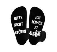 JUKOTA Calcetines de con texto en alemán "Bitte nicht stören Ich schaue F1,Fanartikel,Geschenke Herren Frau Geschenk Lustig,Gamer Fun Geschenkidee Socks,Talla única,für Männer und Frauen