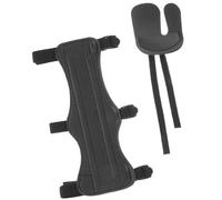 JUKOTA Guardabrazos de Tiro con Arco Protector de Antebrazo de Cuero con Lengüeta de Dedo Accesorio para Tiro con Arco, para Adultos Adolescentes, Negro