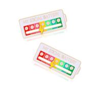 JUKOTA Social Battery Pin, 2 Piezas Divertido Broche para El Estado de áNimo Social Durante 7 DíAs, Agujas de Humor Interactivas, Pines de Esmalte de BateríA Social（Blanco）