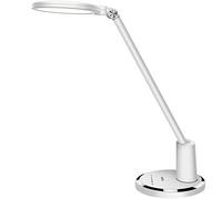JUKSTG Lámpara de escritorio LED, 12W Lámpara de mesa de oficina Control táctil regulable 10 Brillo 5 niveles de color Protección ocular Lámparas de mesa Lámpara de noche(blanco)
