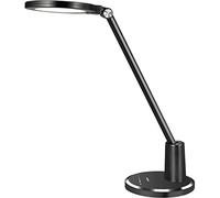 JUKSTG Lámpara de escritorio LED, Lámpara de mesa de oficina Control táctil regulable 6 Brillo 3 niveles de color Protección ocular Lámparas de mesa Lámpara de noche(negro)