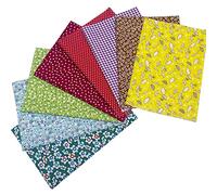 Jukway 8 Diseños Tela de Algodón Tela para Coser Patchwork 50 x 50 cm, Patrones Impresos Telas de Costura Para Acolchado, Decoración, Bricolaje, Manualidades, Arte, Pasatiempos (Multicolor)