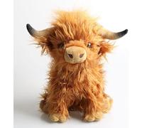 JULAN Juguete de peluche de vaca de las Tierras Altas de 25 cm, animales de peluche esponjosos de vaca de las tierras altas, lindos muñecos de peluche de toro escocés, almohada de peluche suave y