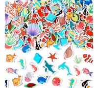 JULBEAR 300 calcomanías de espuma de animales marinos del océano, autoadhesivas, a granel, peces tropicales, criaturas marinas, tortugas marinas para manualidades, recuerdos de fiesta temática del