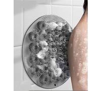 JUlenO Cepillo Masajeador para Espalda y Pies, Limpiador de Ducha Con Ventosas Antideslizantes, Almohadilla de Silicona para Limpiar, Exfoliar y Masajear (Gris)