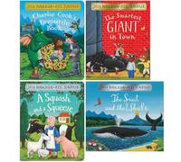 Julia Donaldson Collection 4 Books Set (Charlie Cook's Favourite Book, The Smartest Giant in Town, A Squash and a Squeeze & The Snail and the Whale)