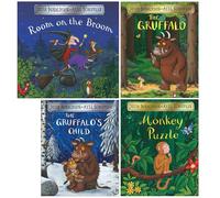 Julia Donaldson Collection 4 Books Set (Room on the Broom, The Gruffalo, The Gruffalo's Child & Monkey Puzzle)