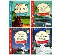 Julia Donaldson Picture and Activity 4 Books Collection (The Gruffalo-Activity Book With Fun Puzzles, The Gruffalo's Child Colouring Book, Room on the Broom Colouring Book & 1 More)