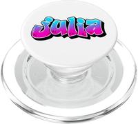 Julia Graffiti Nombre Personalizado Azul Rosa Mujeres Niñas PopSockets PopGrip para MagSafe
